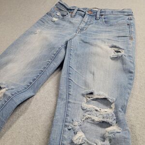 Madewell 9" High Rise Skinny Womens Size 26 Light Wash Distressed‎ Stretch Denim